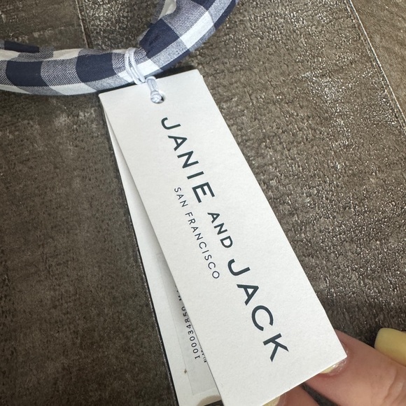 JANIE AND JACK NWT 3 Piece Headband Set O/S Nautical Checkers Yellow - Picture 3 of 10
